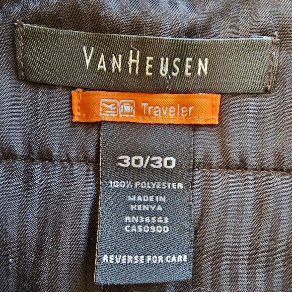 Van Heusen Traveler Dress Pants Charcoal Gray Men's Size 30X30 - Picture 8 of 9